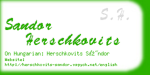 sandor herschkovits business card